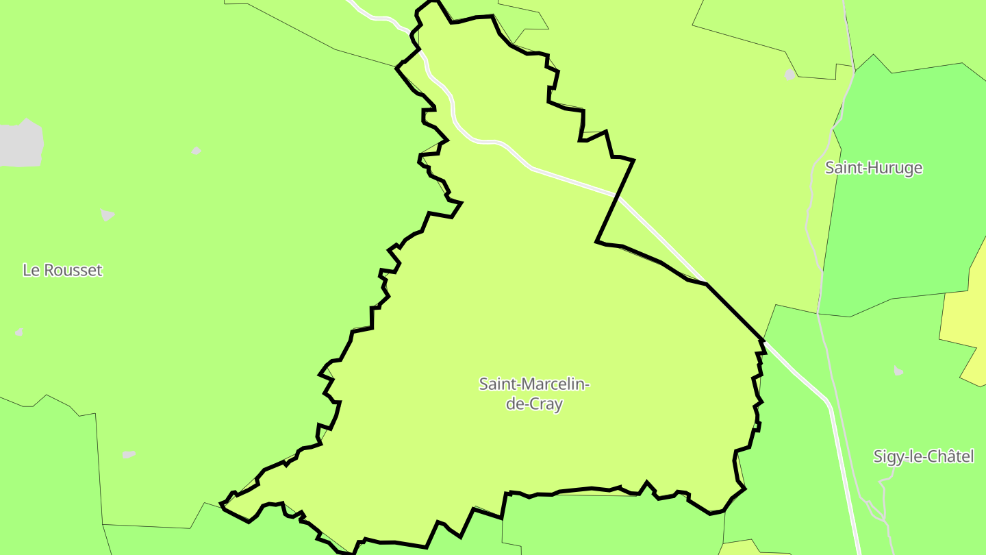 Carte des prix de l'immobilier Saint-Marcelin-de-Cray