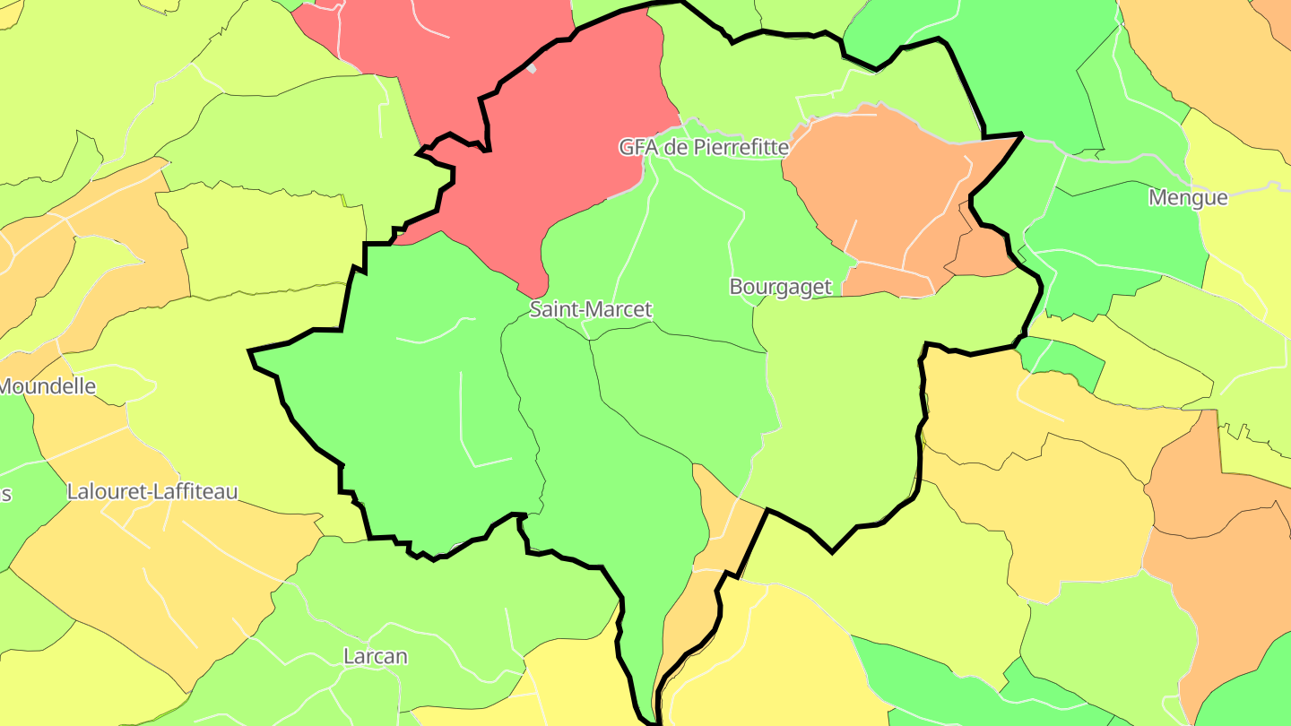 Carte des prix de l'immobilier Saint-Marcet