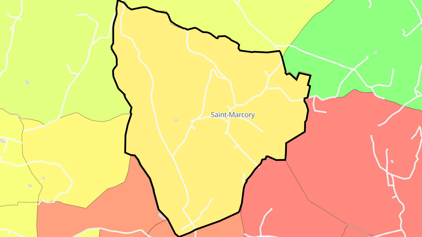 Carte des prix de l'immobilier Saint-Marcory