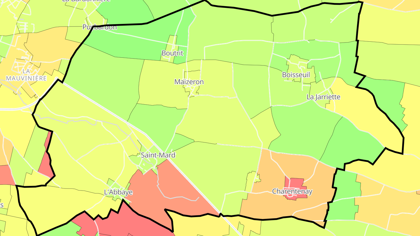 Carte des prix de l'immobilier Saint-Mard