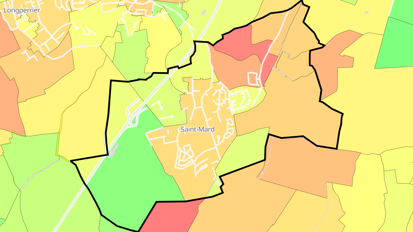 Carte des prix de l'immobilier Saint-Mard