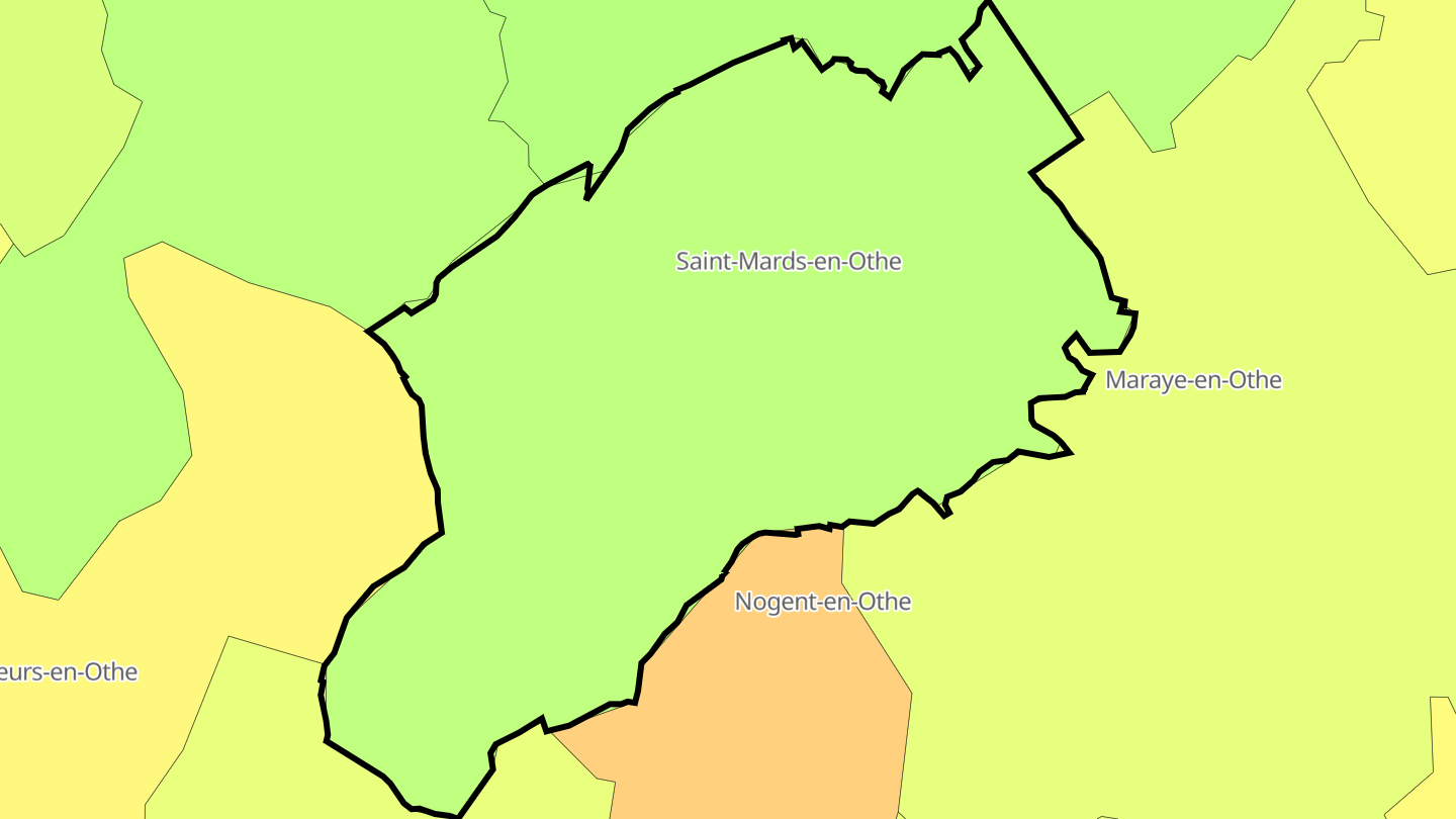 Carte des prix de l'immobilier Saint-Mards-en-Othe