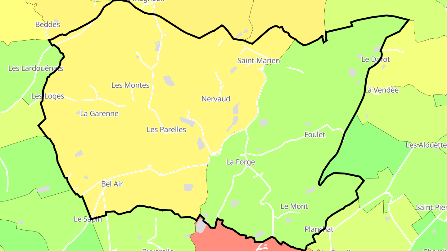 Carte des prix de l'immobilier Saint-Marien