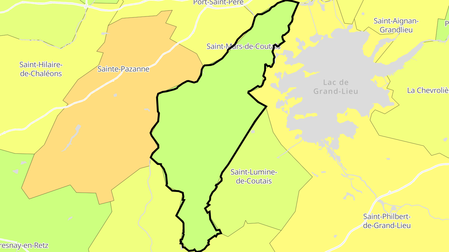 Carte des prix de l'immobilier Saint-Mars-de-Coutais