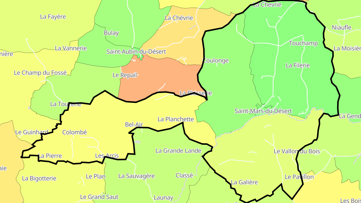 Carte des prix de l'immobilier Saint-Mars-du-Désert