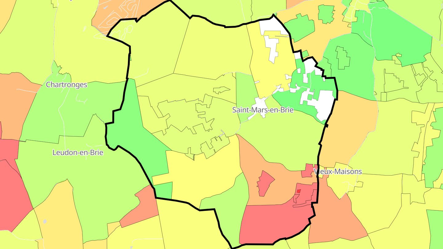 Carte des prix de l'immobilier Saint-Mars-en-Brie