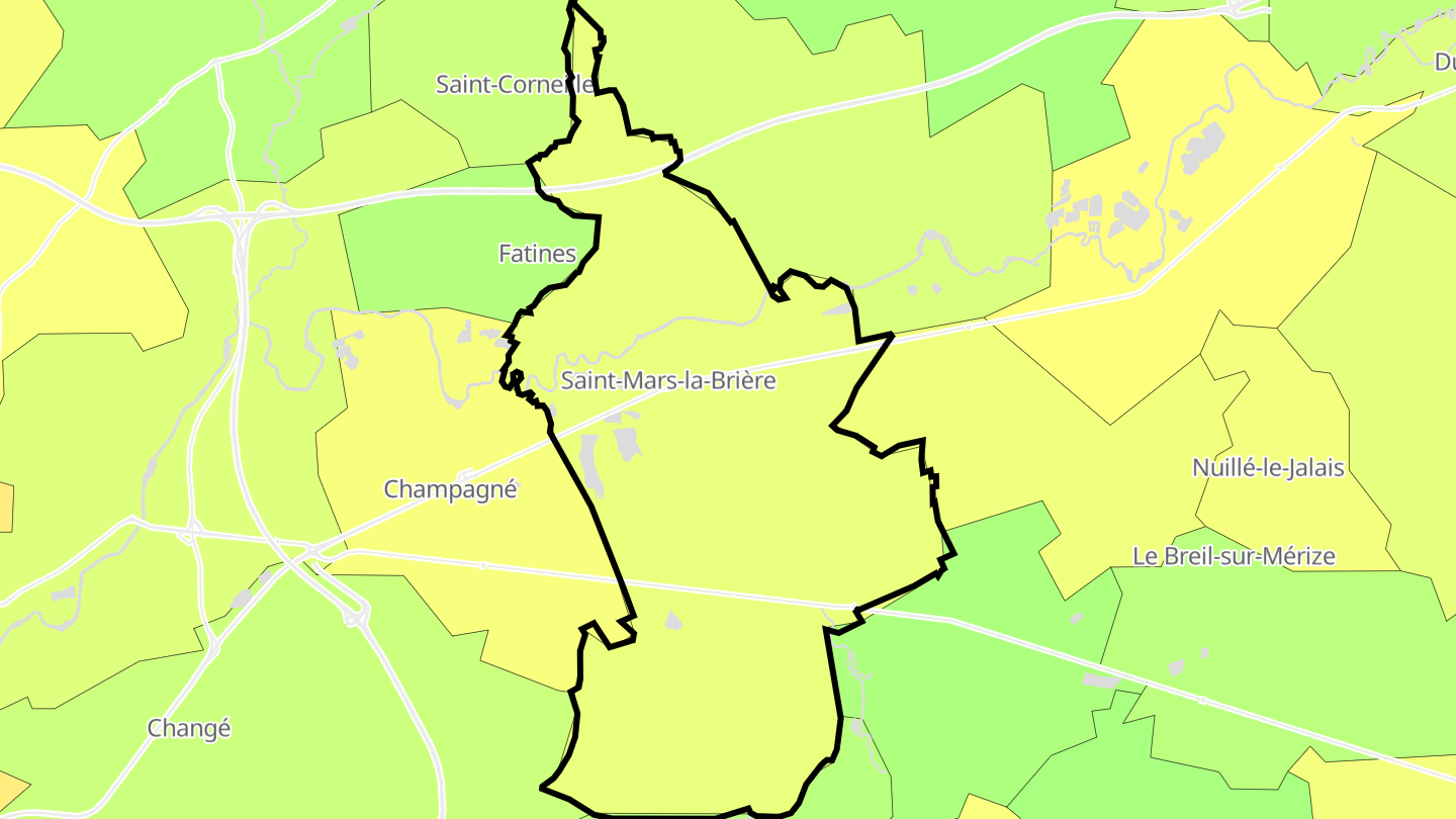 Carte des prix de l'immobilier Saint-Mars-la-Brière