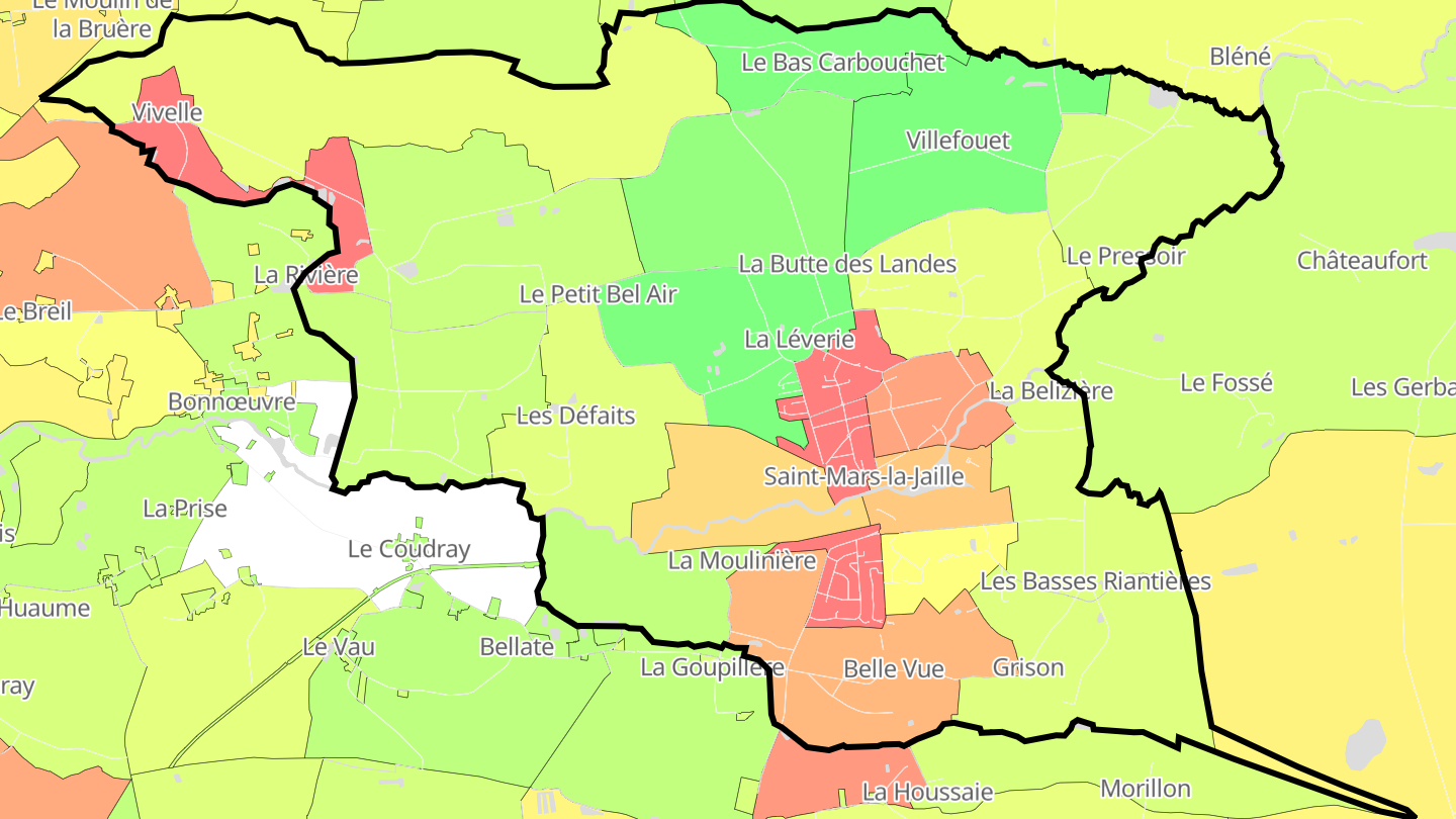 Carte des prix de l'immobilier Saint-Mars-la-Jaille