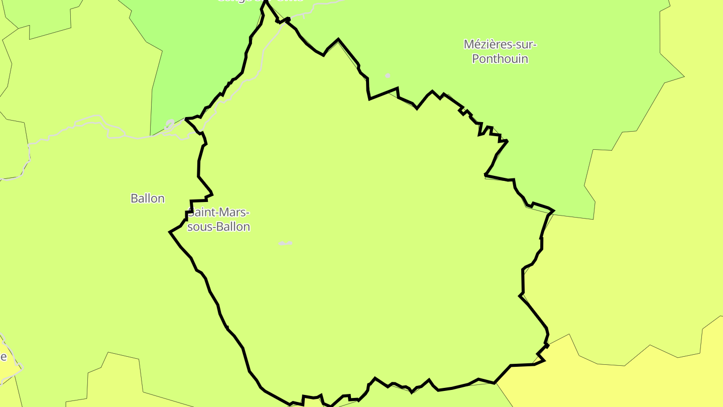 Carte des prix de l'immobilier Saint-Mars-sous-Ballon