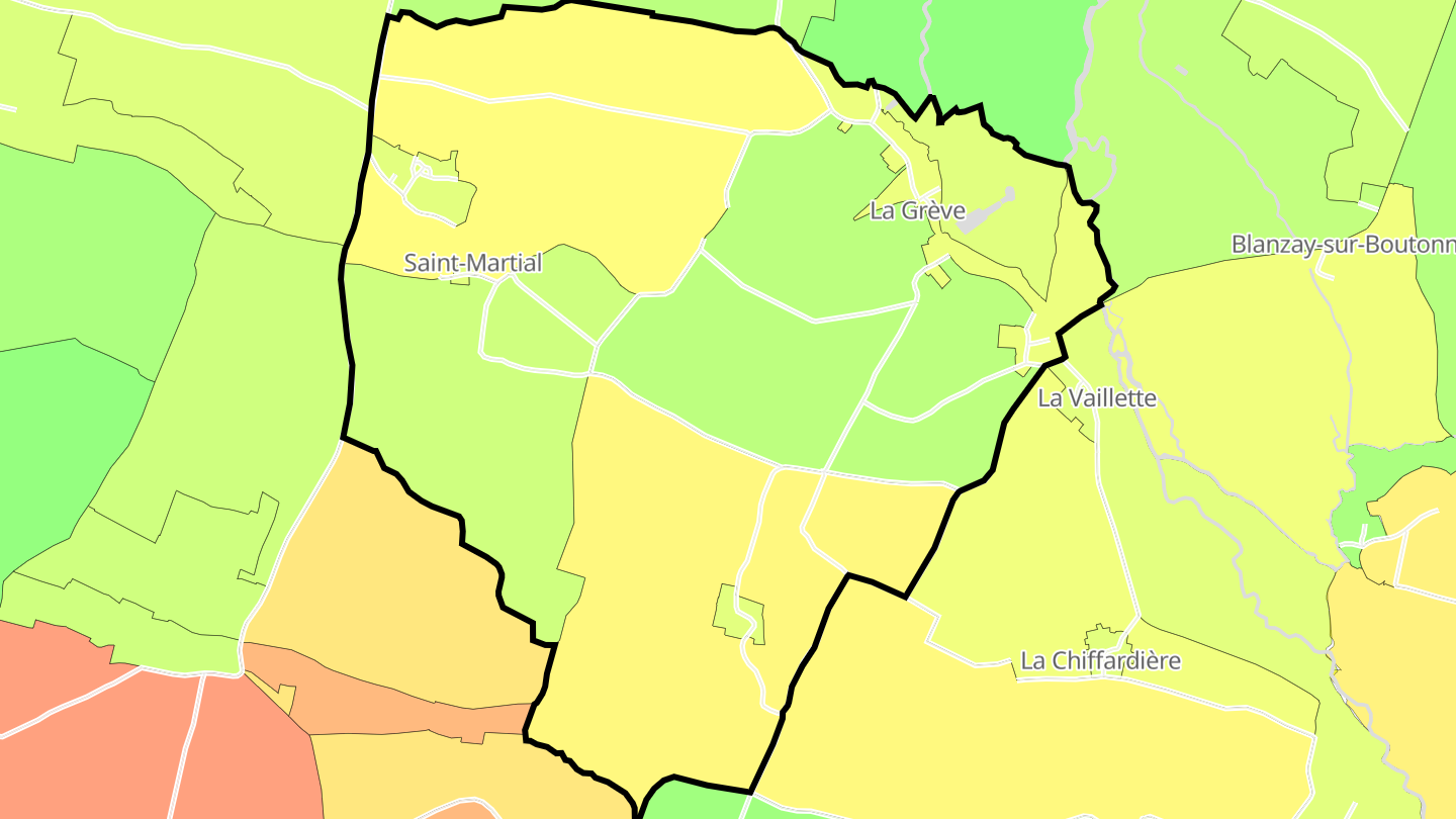 Carte des prix de l'immobilier Saint-Martial