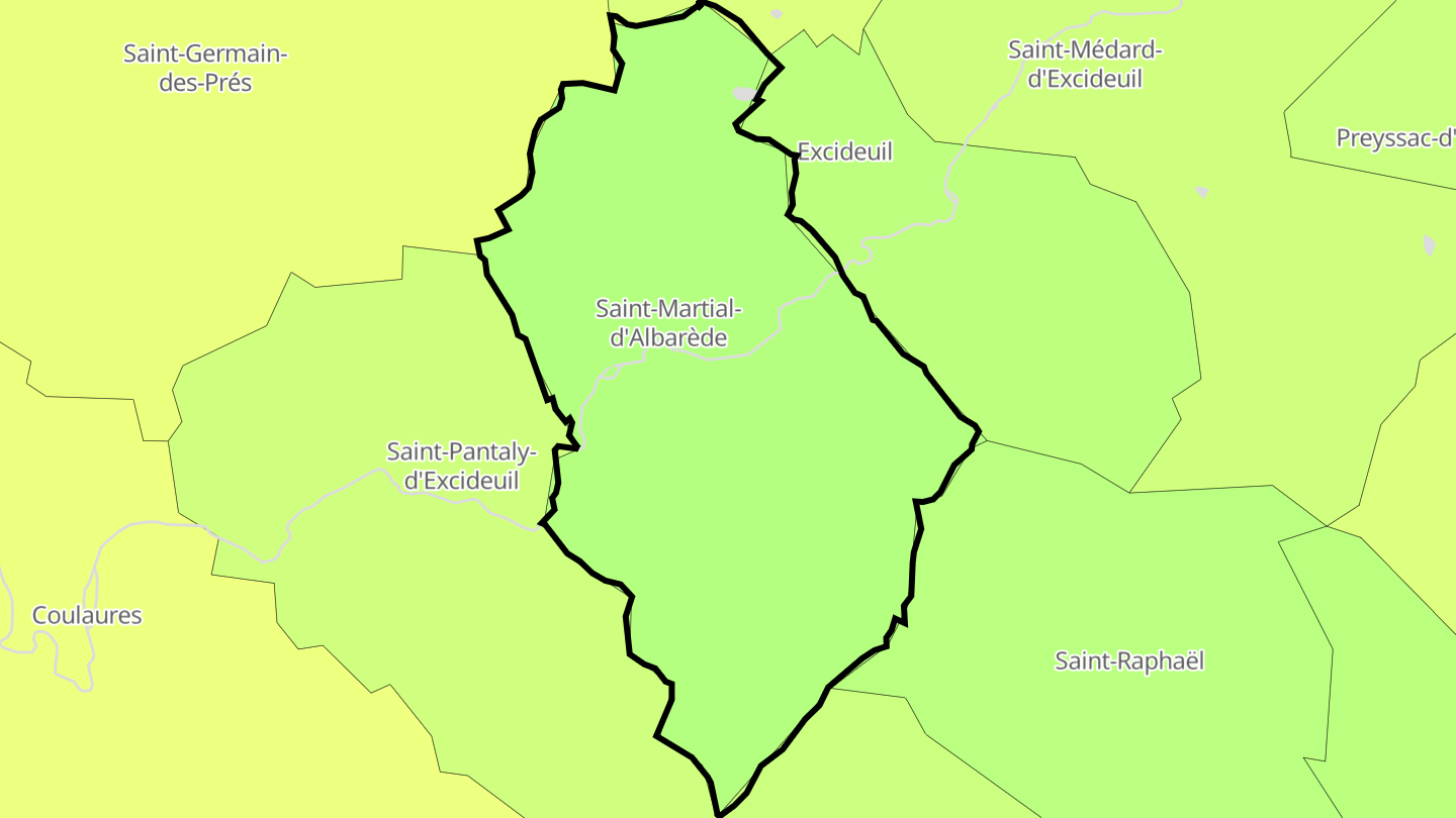 Carte des prix de l'immobilier Saint-Martial-d'Albarède