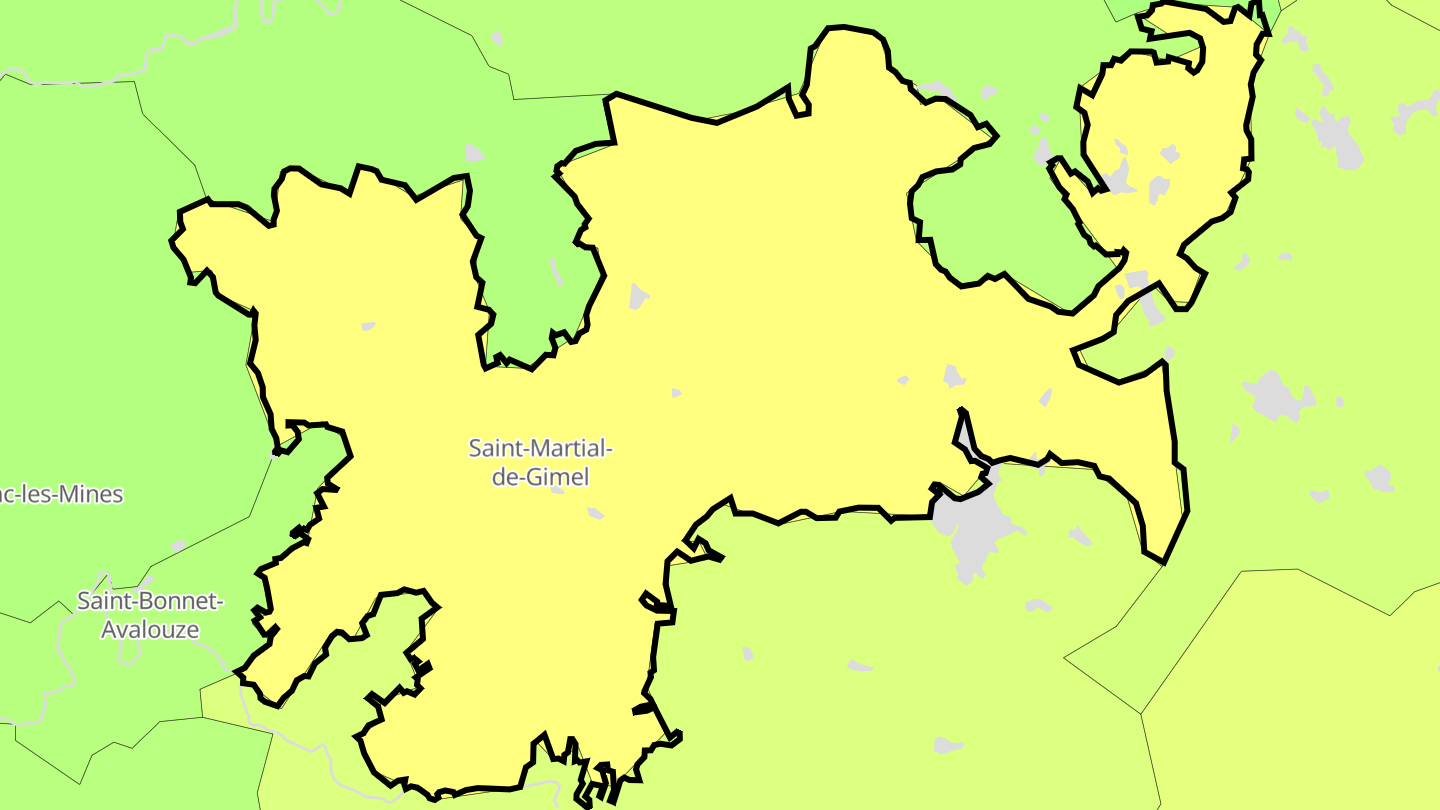 Carte des prix de l'immobilier Saint-Martial-de-Gimel