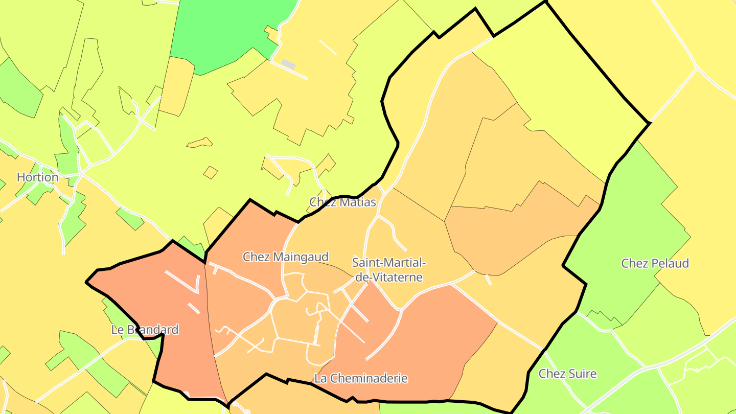 Carte des prix de l'immobilier Saint-Martial-de-Vitaterne
