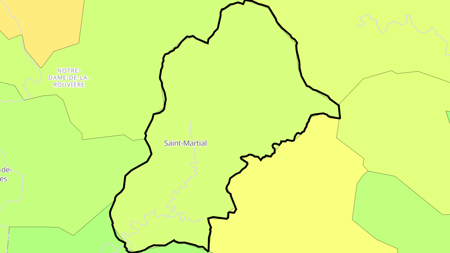 Carte des prix de l'immobilier Saint-Martial