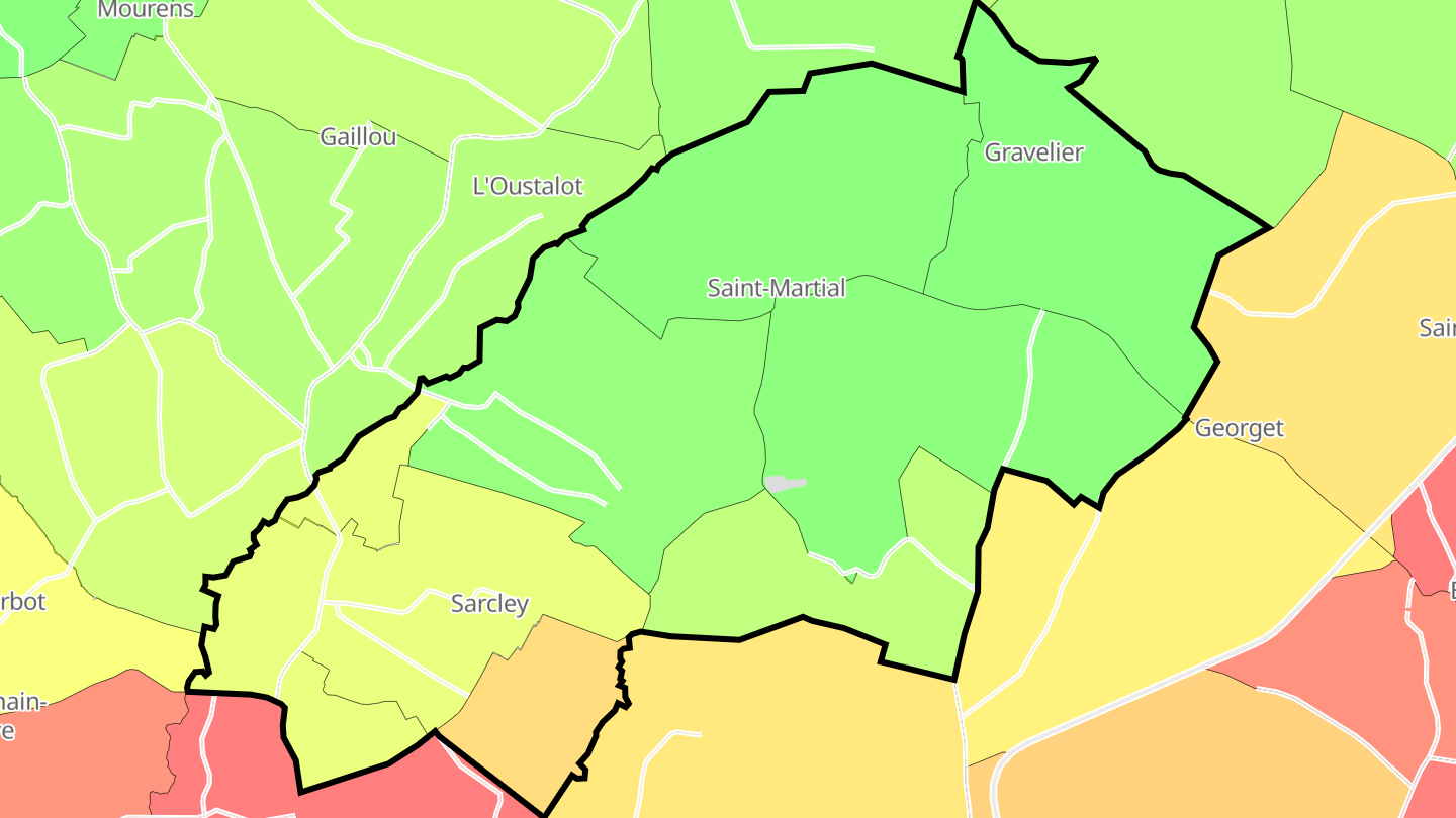 Carte des prix de l'immobilier Saint-Martial