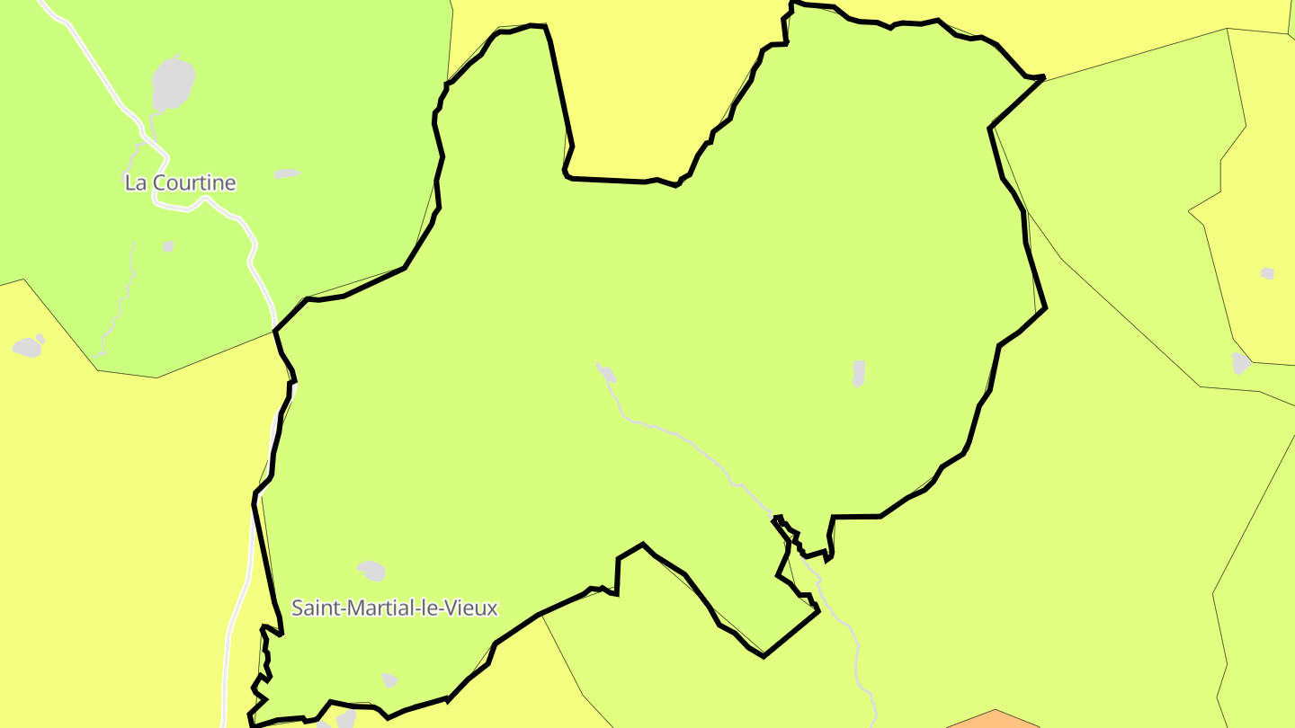 Carte des prix de l'immobilier Saint-Martial-le-Vieux