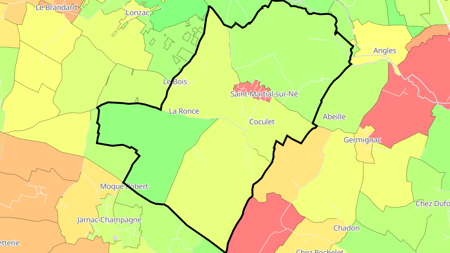 Carte des prix de l'immobilier Saint-Martial-sur-Né