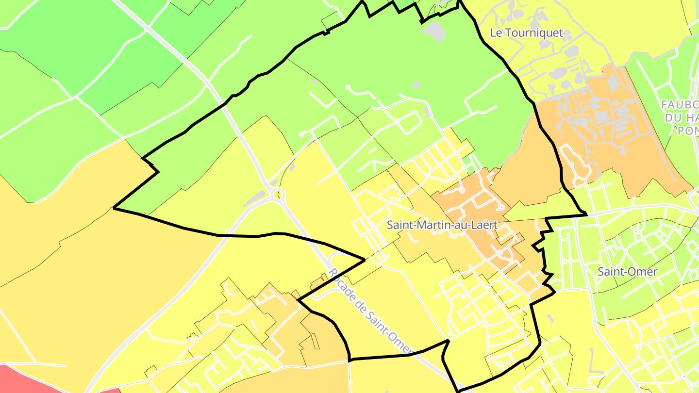 Carte des prix de l'immobilier Saint-Martin-au-Laërt