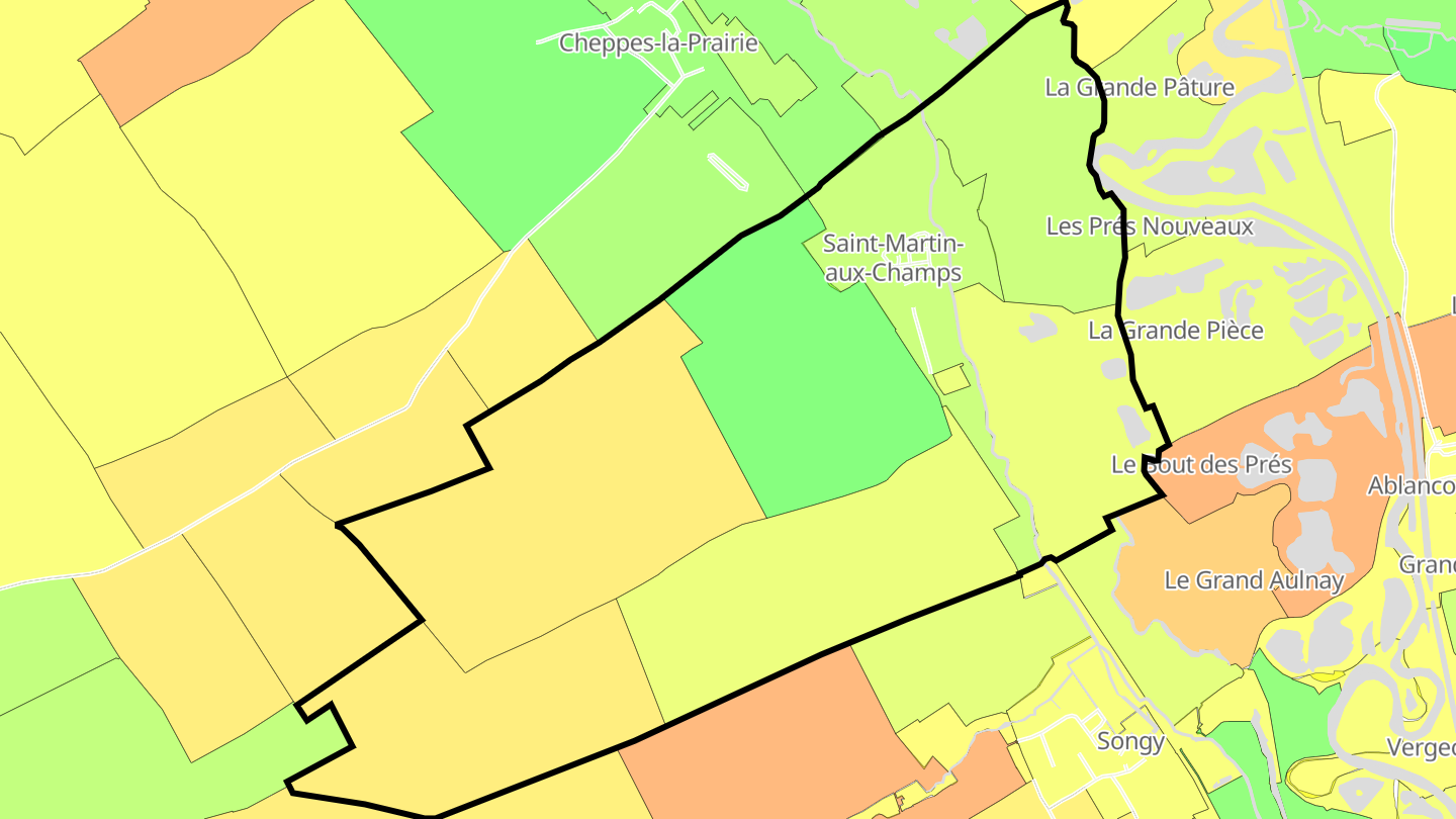 Carte des prix de l'immobilier Saint-Martin-aux-Champs