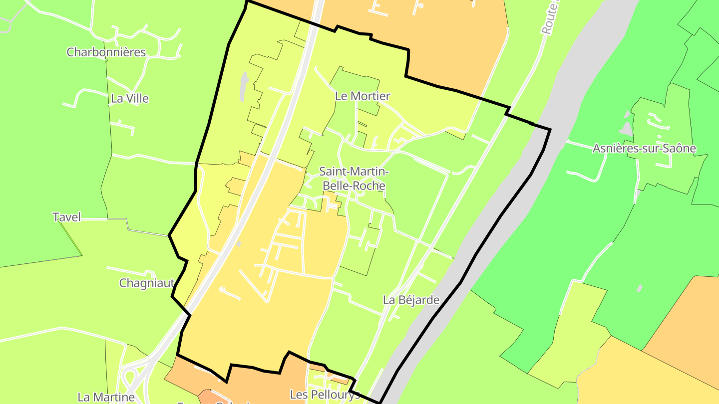 Carte des prix de l'immobilier Saint-Martin-Belle-Roche