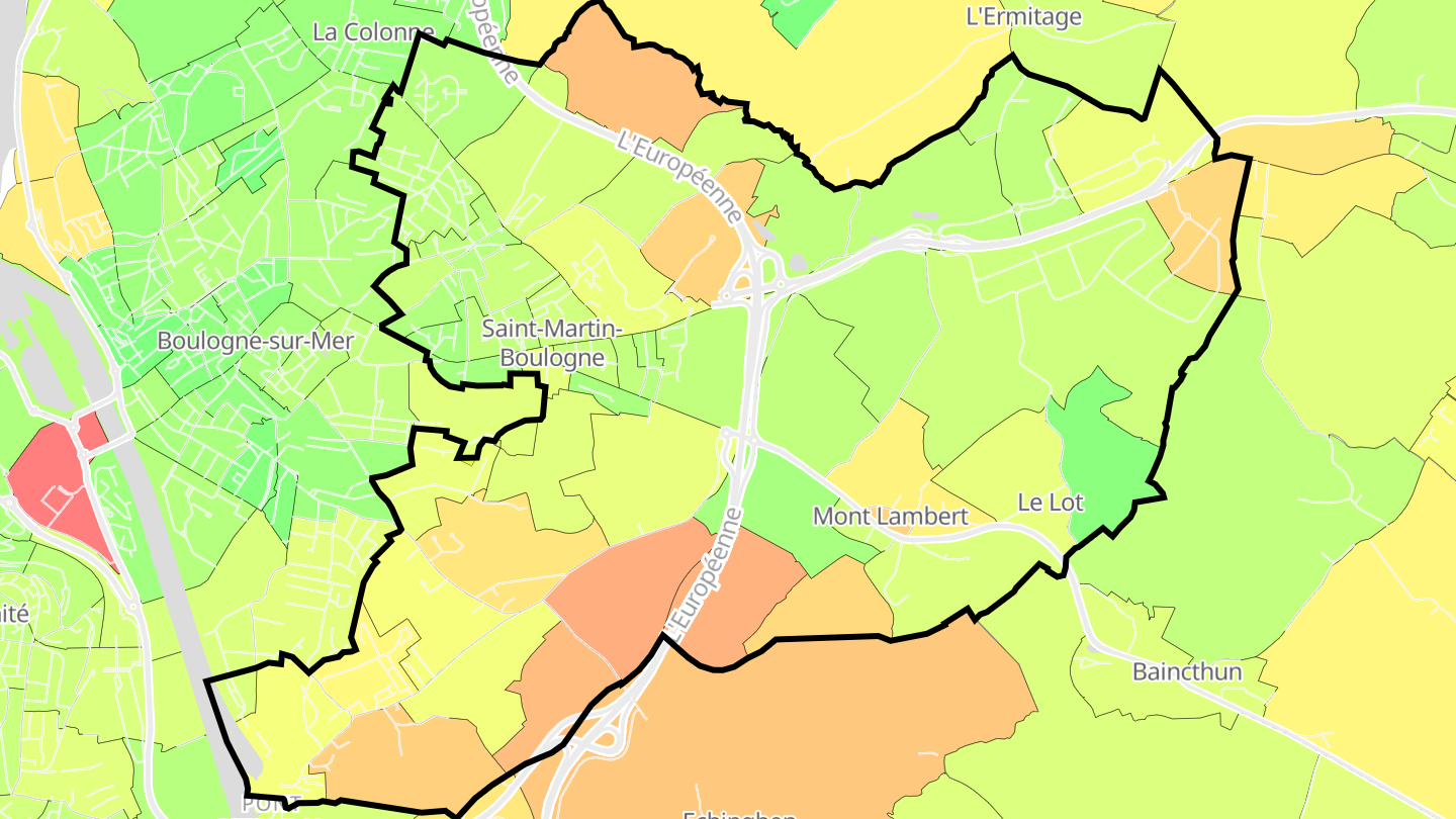 Carte des prix de l'immobilier Saint-Martin-Boulogne