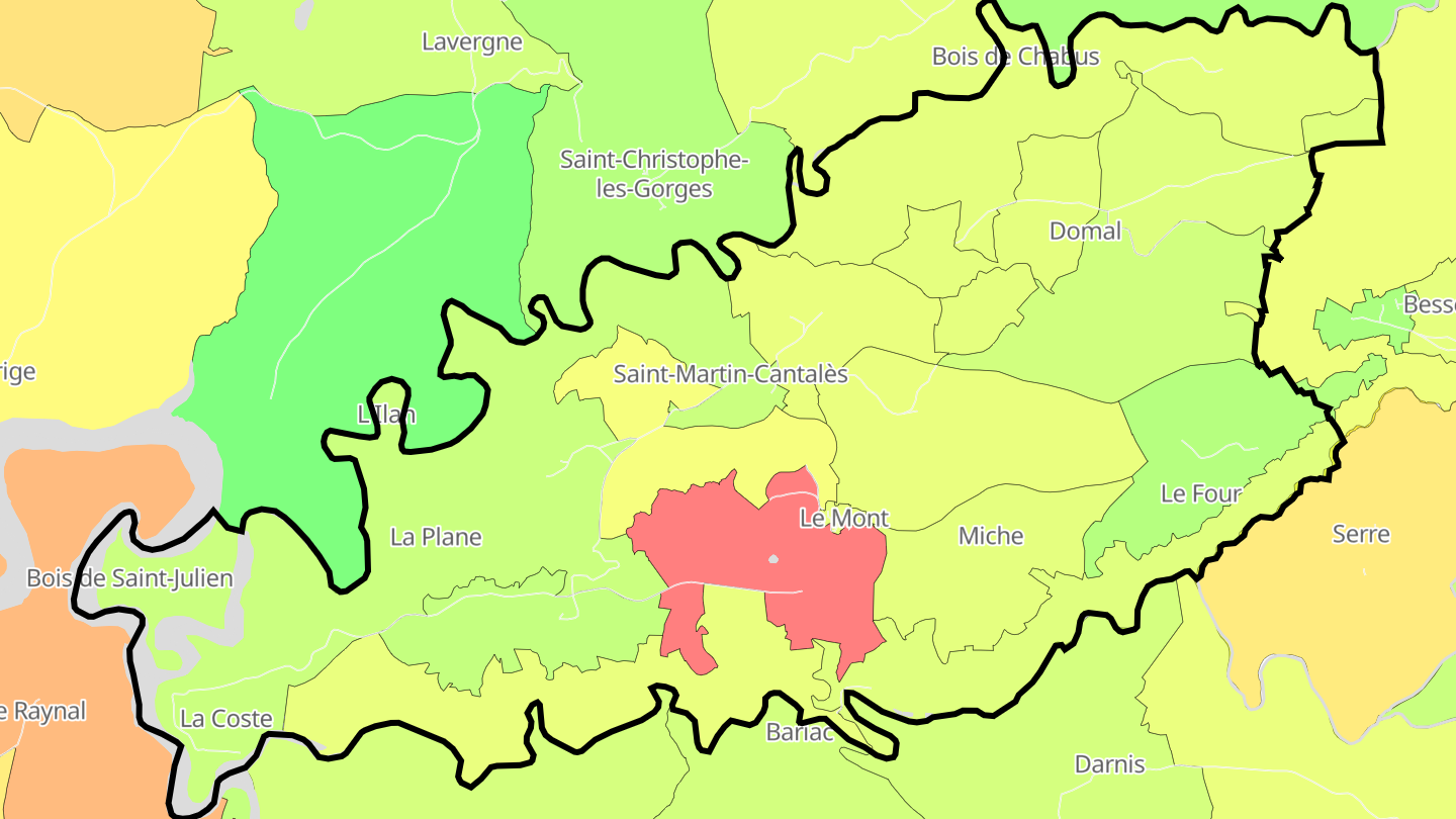 Carte des prix de l'immobilier Saint-Martin-Cantalès