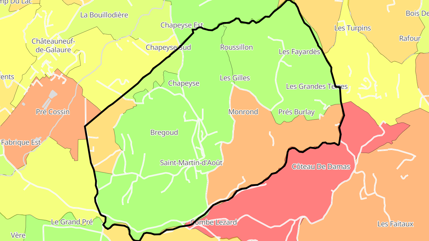 Carte des prix de l'immobilier Saint-Martin-d'Août