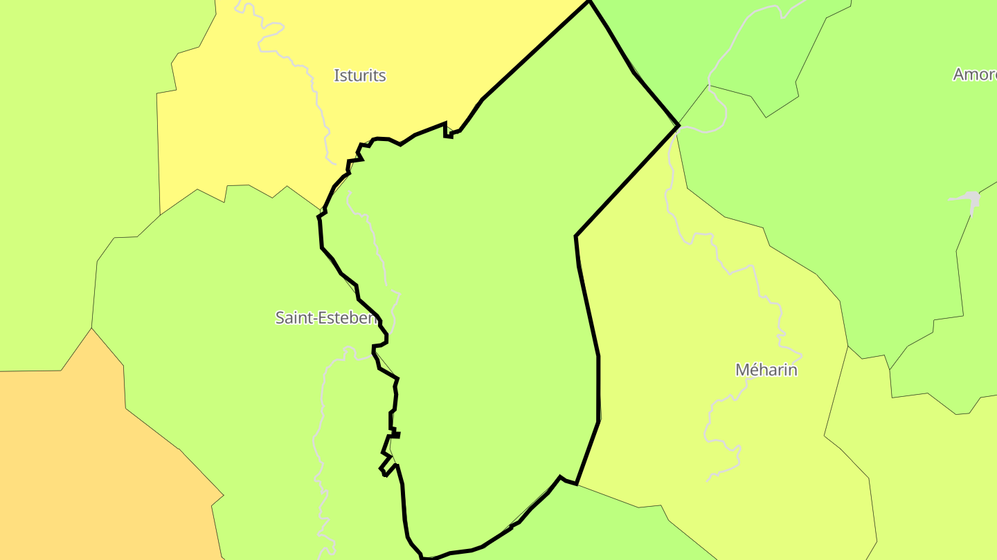 Carte des prix de l'immobilier Saint-Martin-d'Arberoue