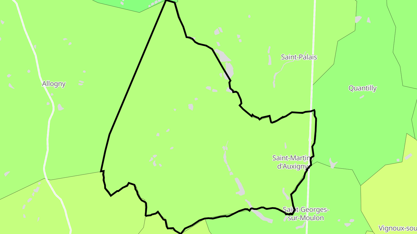 Carte des prix de l'immobilier Saint-Martin-d'Auxigny