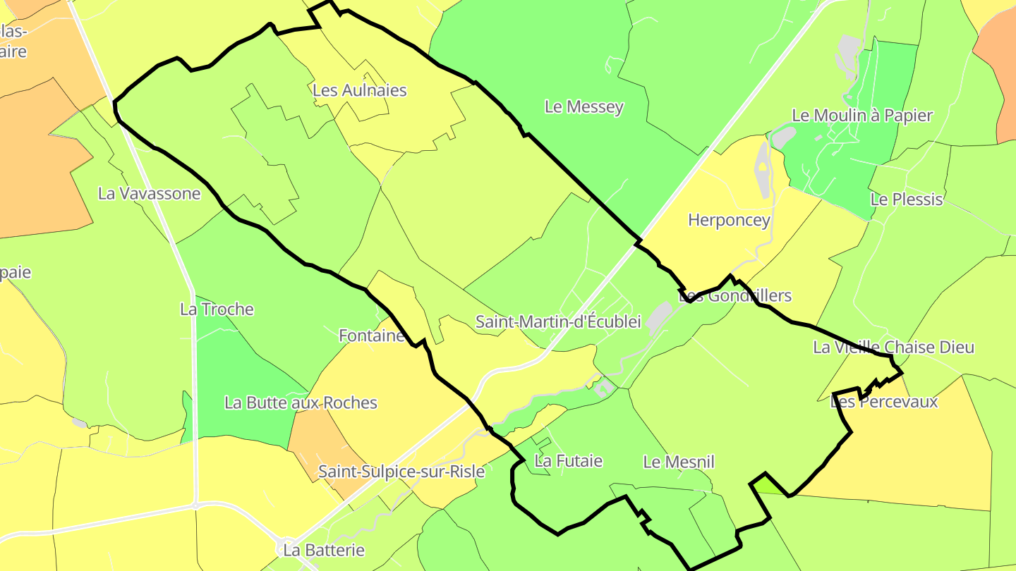Carte des prix de l'immobilier Saint-Martin-d'Écublei
