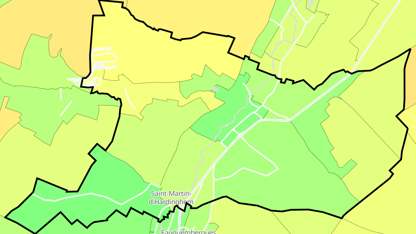 Carte des prix de l'immobilier Saint-Martin-d'Hardinghem
