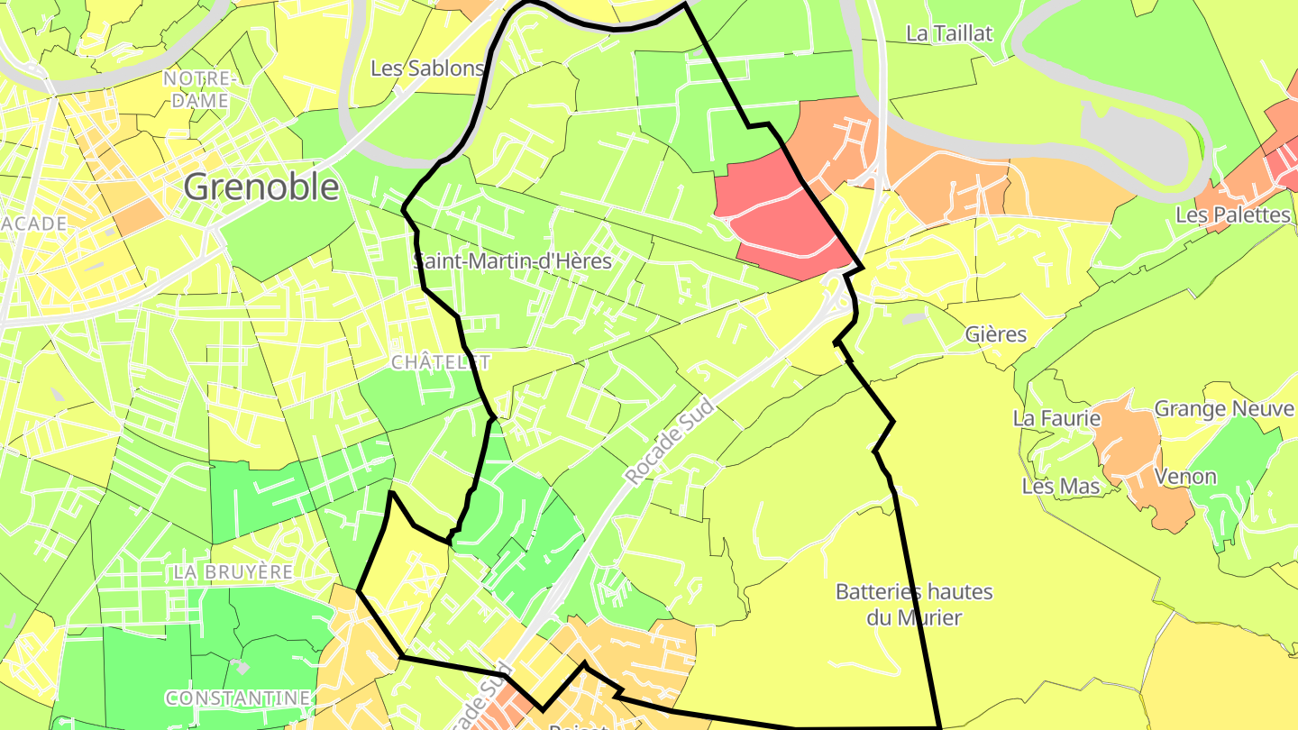 Carte des prix de l'immobilier Saint-Martin-d'Hères