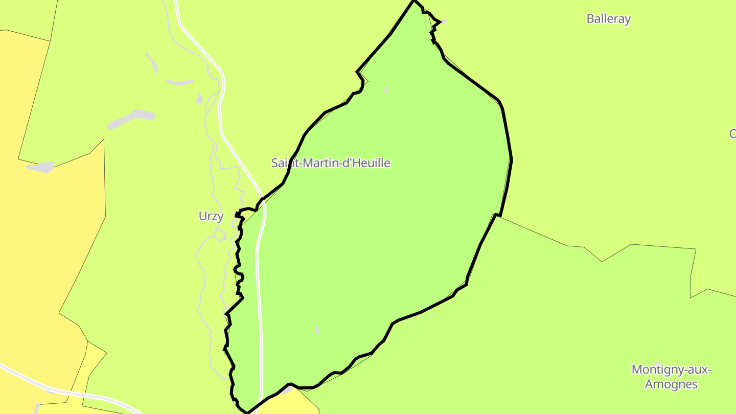 Carte des prix de l'immobilier Saint-Martin-d'Heuille
