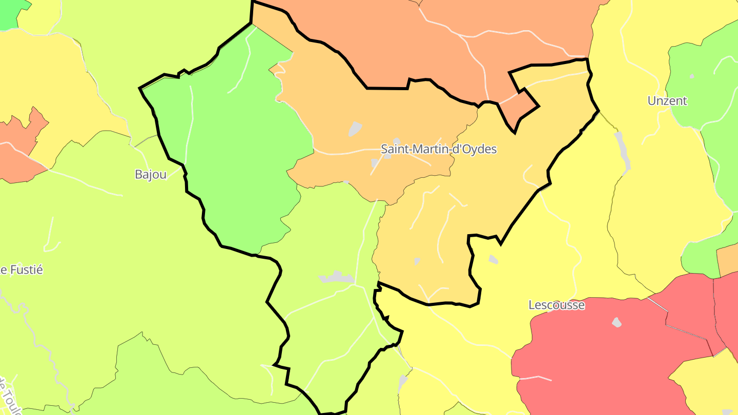 Carte des prix de l'immobilier Saint-Martin-d'Oydes