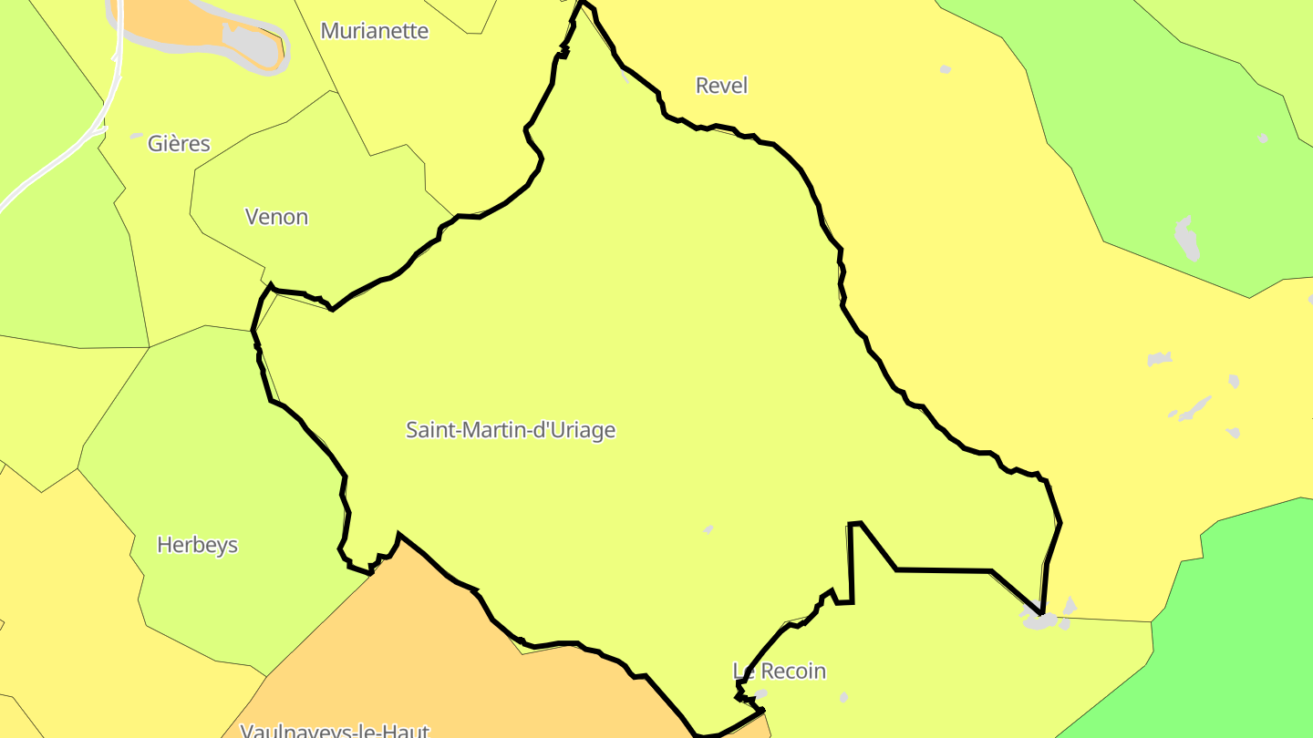 Carte des prix de l'immobilier Saint-Martin-d'Uriage