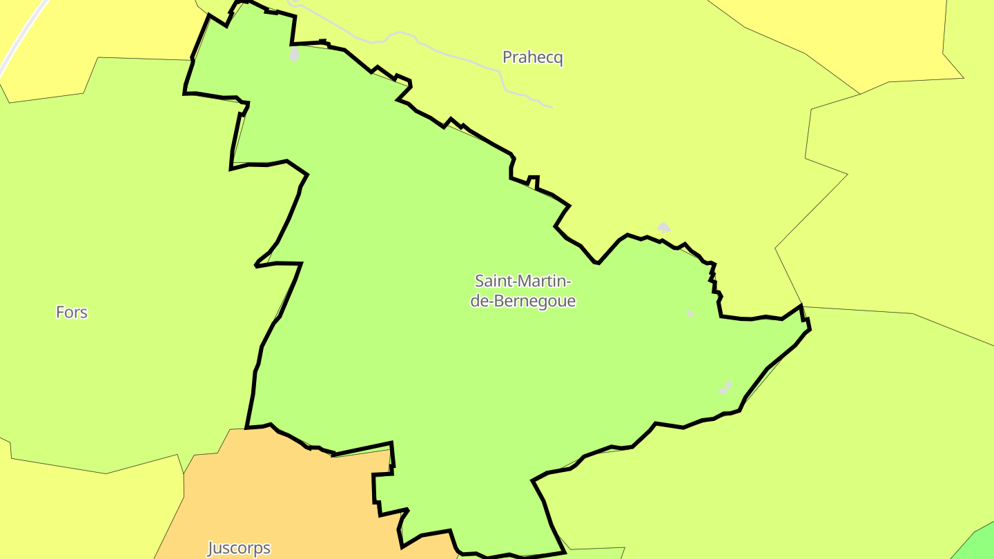 Carte des prix de l'immobilier Saint-Martin-de-Bernegoue
