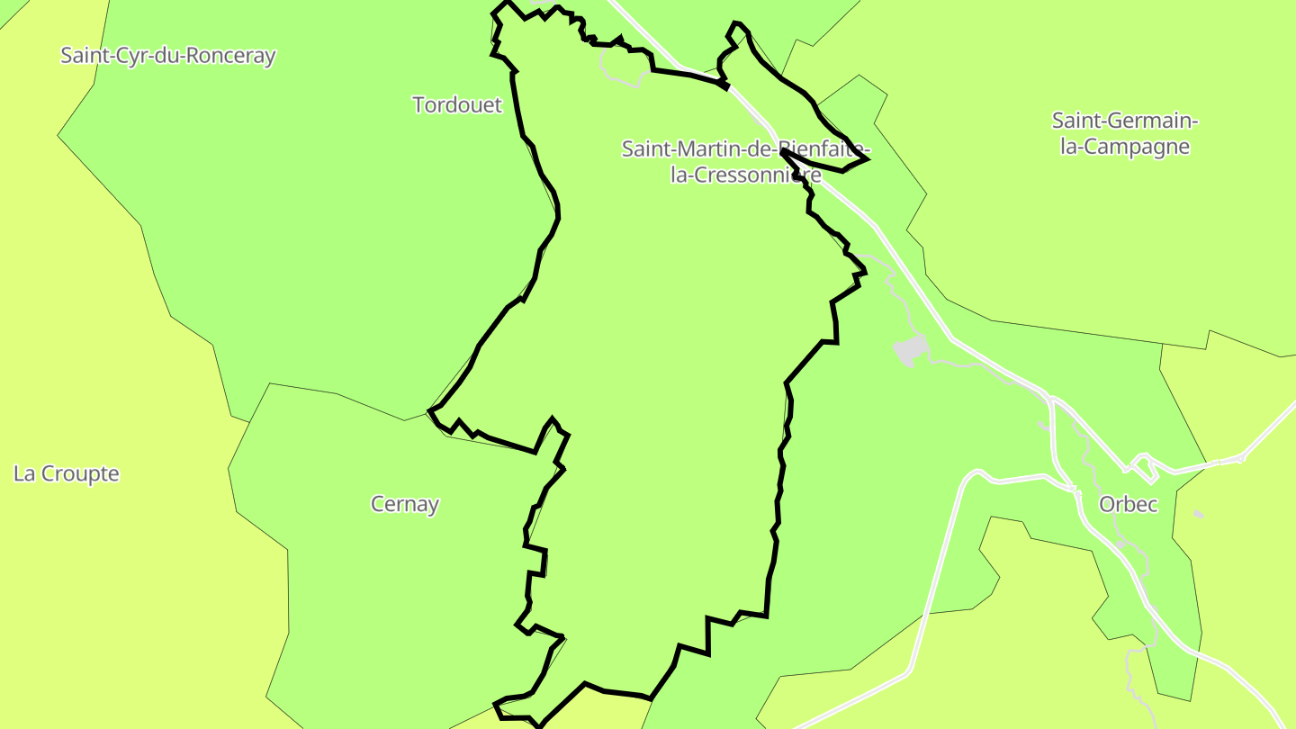 Carte des prix de l'immobilier Saint-Martin-de-Bienfaite-la-Cressonnière