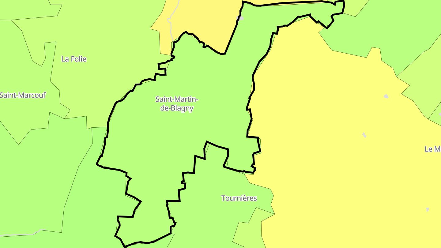 Carte des prix de l'immobilier Saint-Martin-de-Blagny