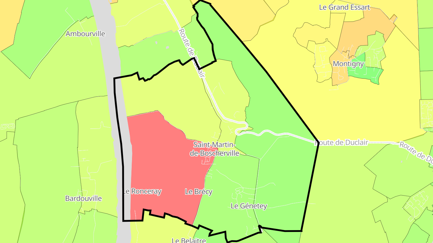Carte des prix de l'immobilier Saint-Martin-de-Boscherville