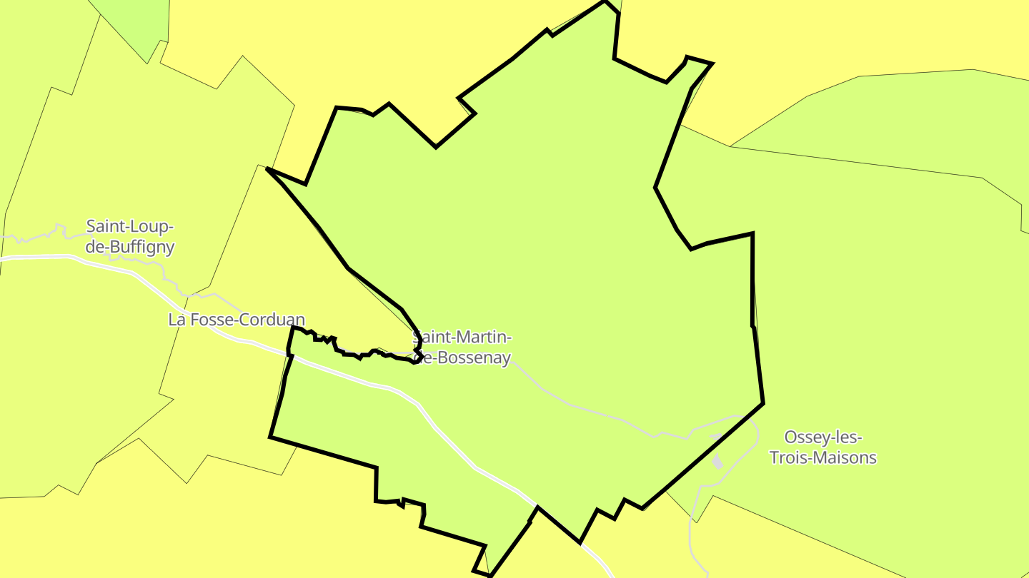 Carte des prix de l'immobilier Saint-Martin-de-Bossenay