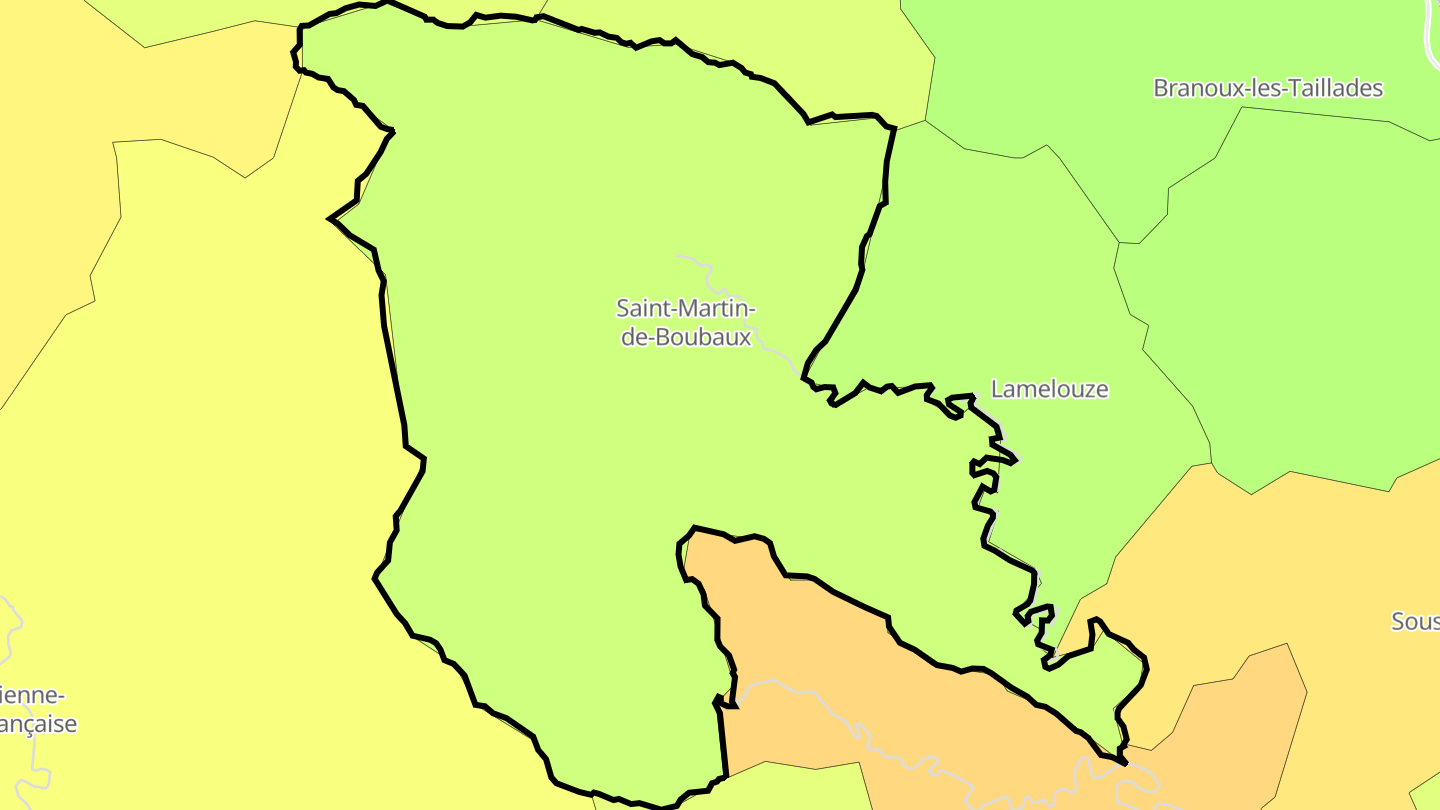 Carte des prix de l'immobilier Saint-Martin-de-Boubaux