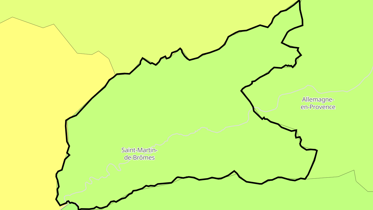 Carte des prix de l'immobilier Saint-Martin-de-Brômes
