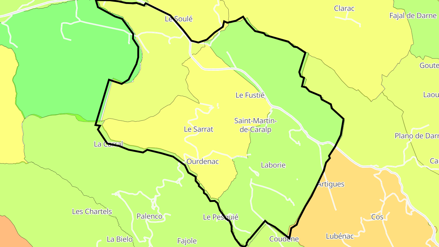 Carte des prix de l'immobilier Saint-Martin-de-Caralp