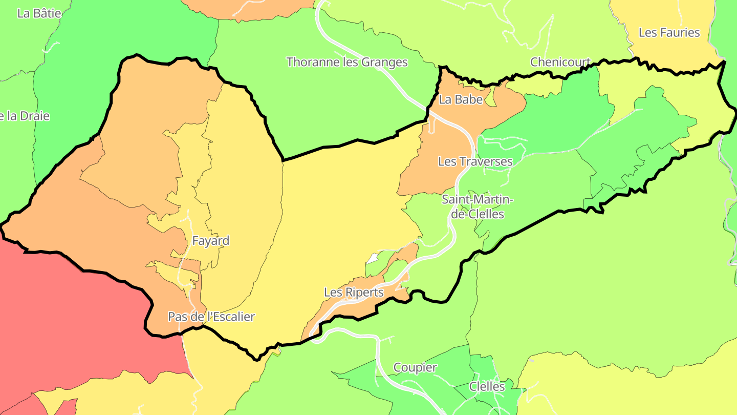 Carte des prix de l'immobilier Saint-Martin-de-Clelles