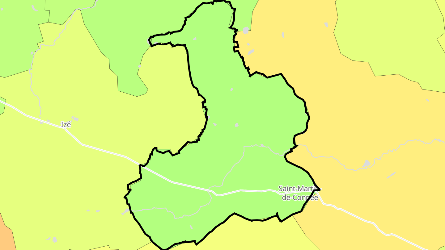Carte des prix de l'immobilier Saint-Martin-de-Connée