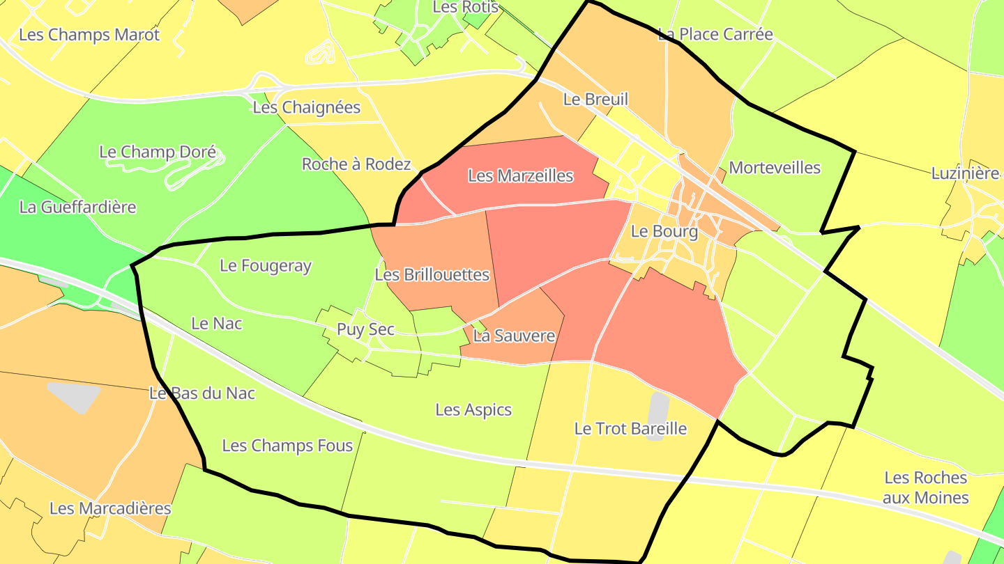 Carte des prix de l'immobilier Saint-Martin-de-Fraigneau