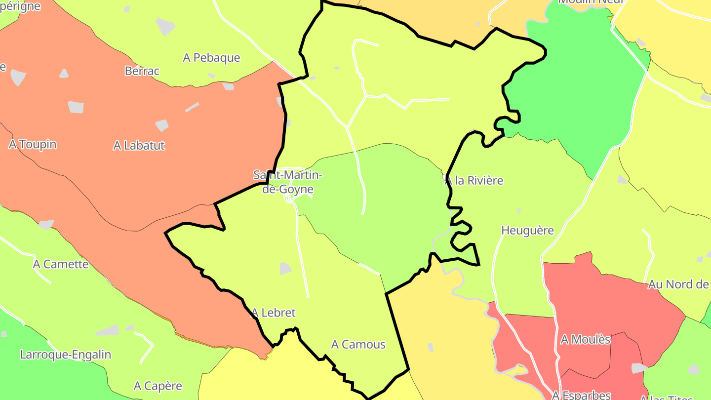 Carte des prix de l'immobilier Saint-Martin-de-Goyne