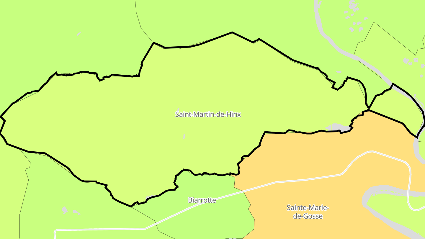 Carte des prix de l'immobilier Saint-Martin-de-Hinx