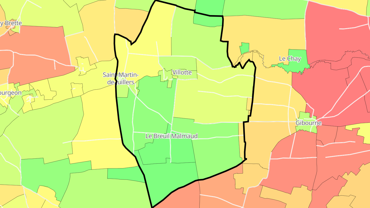 Carte des prix de l'immobilier Saint-Martin-de-Juillers