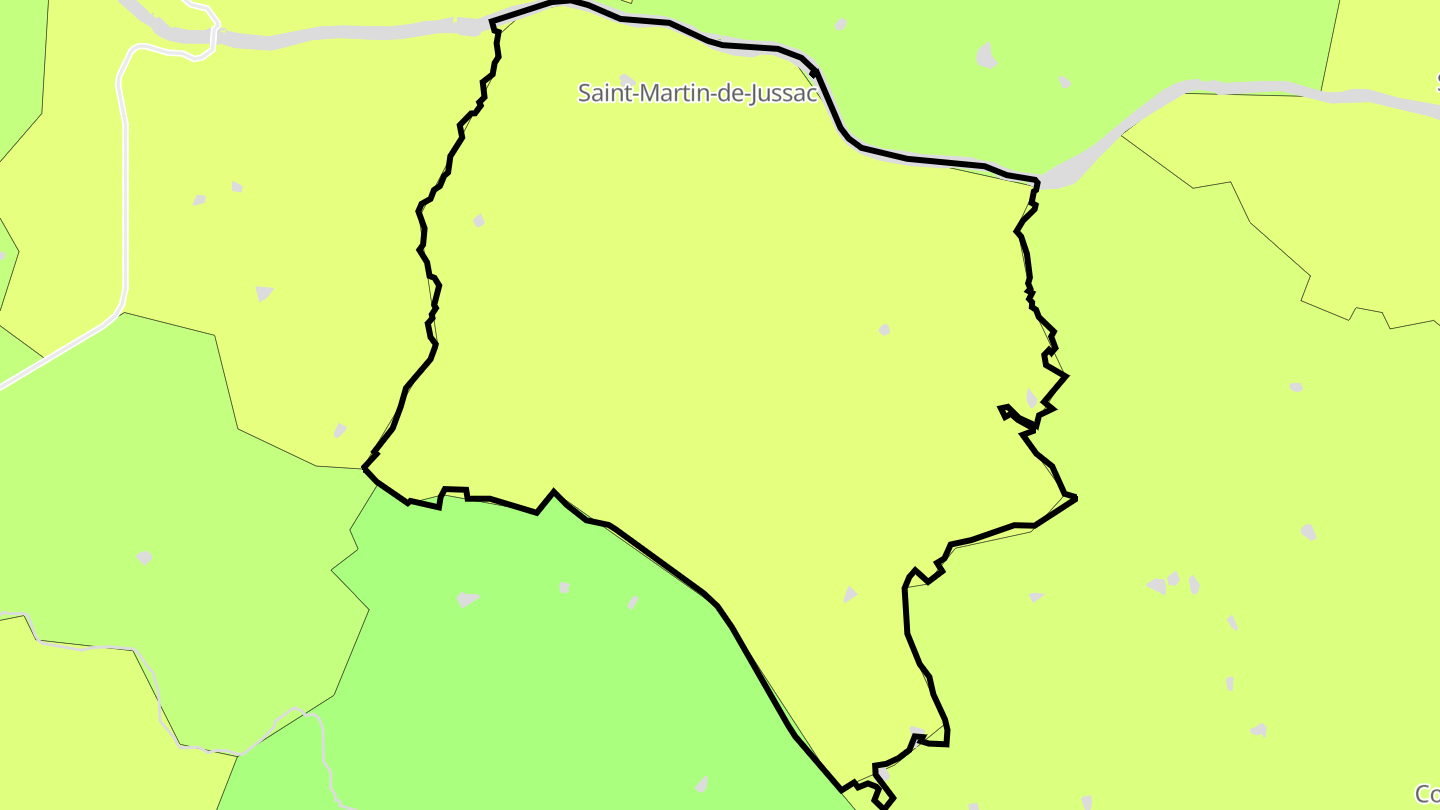 Carte des prix de l'immobilier Saint-Martin-de-Jussac